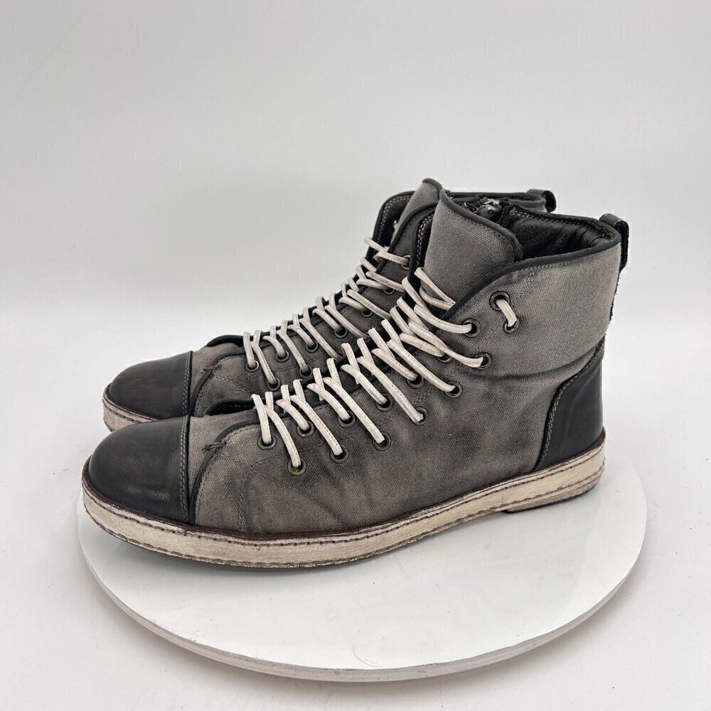 John Varvatos Collection Artisan Double Lace Men 8 High Top Shoe Zipper Sneakers - Picture 1 of 16